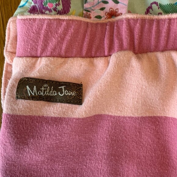 MATILDA JANE Striped Overalls Girls 12-18 Mos Pink Stripes Floral Ruffles Romper - Picture 8 of 11